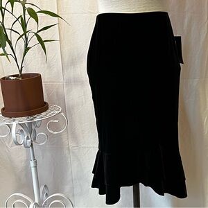 JS Boutique Black Pencil velvet Skirt NWT
